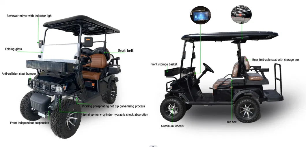 Conversion Kit with Cargo Boxpetrol Enclosed Disc Electric Caddy Golf Cart
