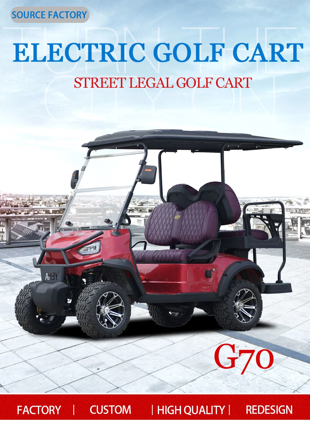 Lsv Golf Cart with Lithium Battery 4 Seater Golf Carts Newest Golf Cart