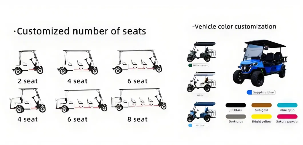 New Arrival 6 Seater Street Legal Front Rear Axles Electric Import Evolution Jeep Golf Cart From China