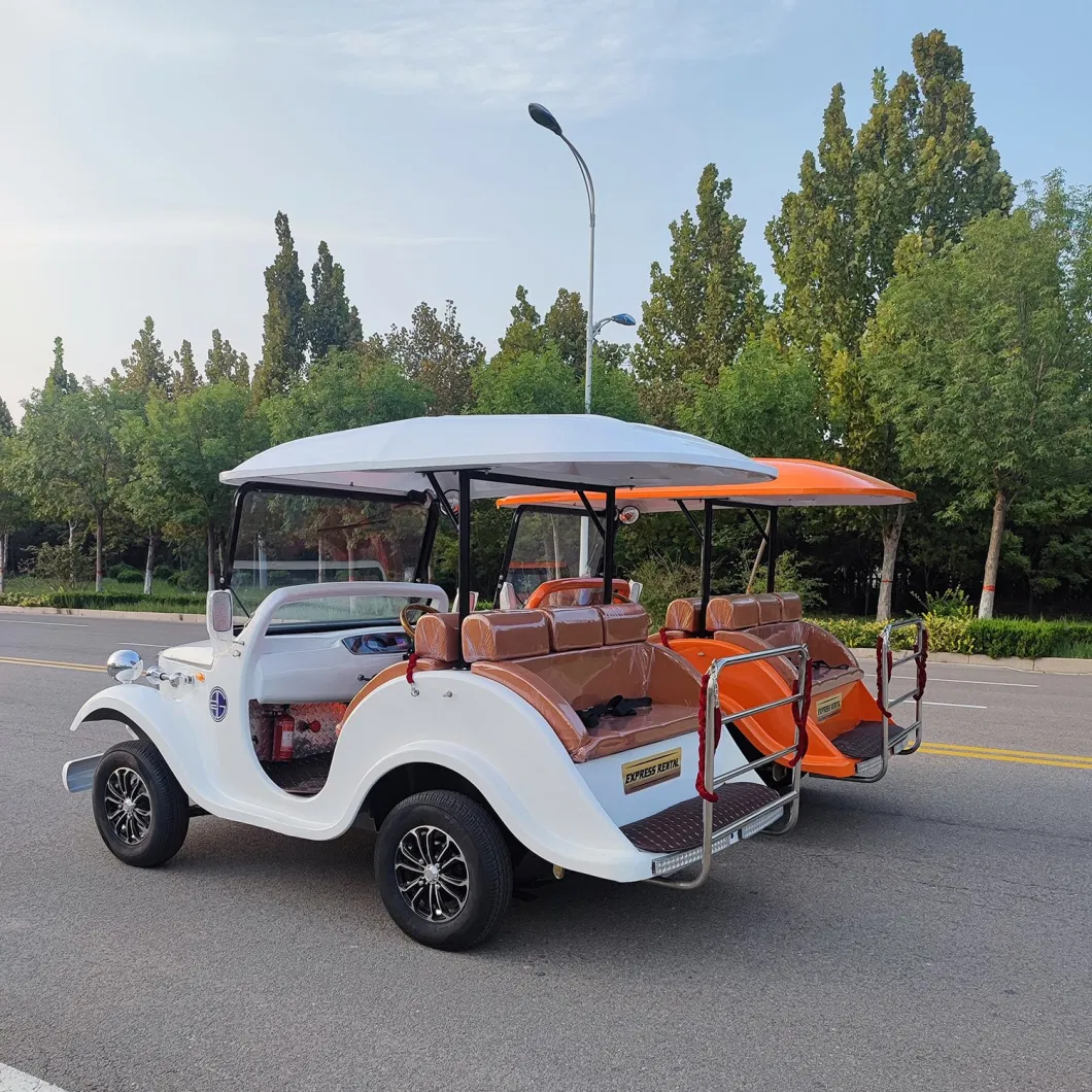 Powerful 100 Kw Mileage Tourist Coach Electric Sightseeing Antique Vehicle