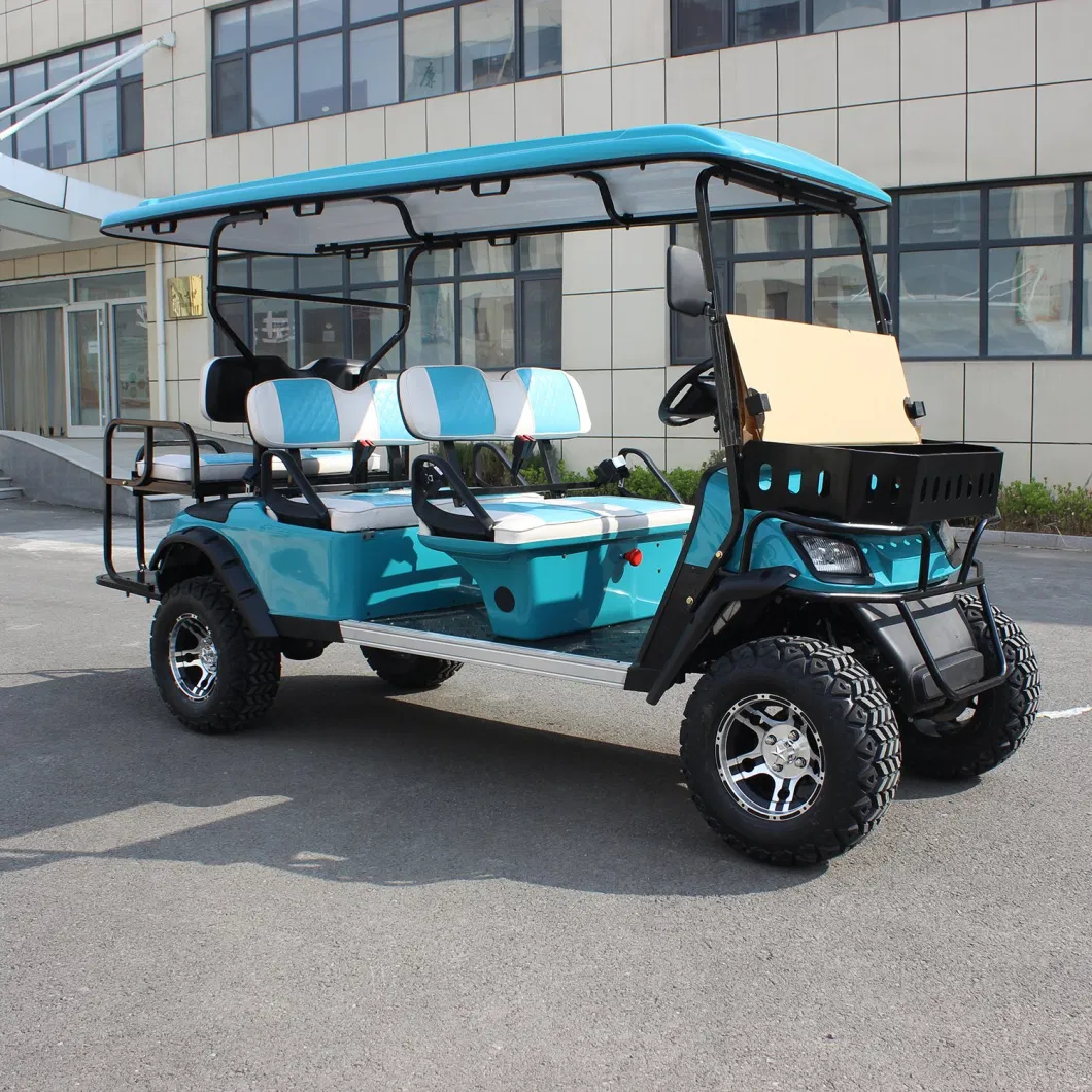 Lithium Battery 100km Mileage 6 Seats Electric Hunting Golf Buggy