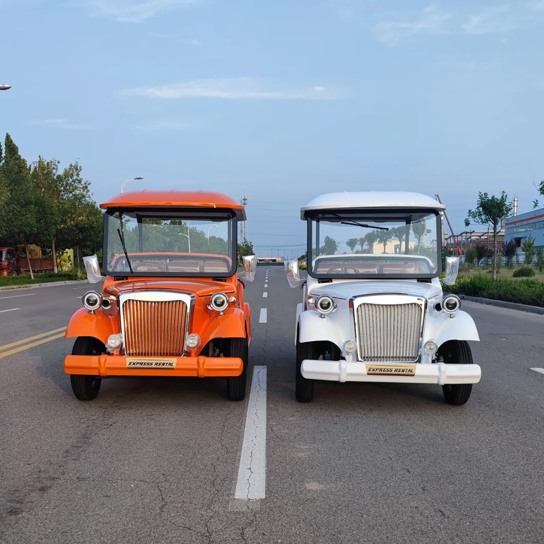 Powerful 100 Kw Mileage Tourist Coach Electric Sightseeing Antique Vehicle