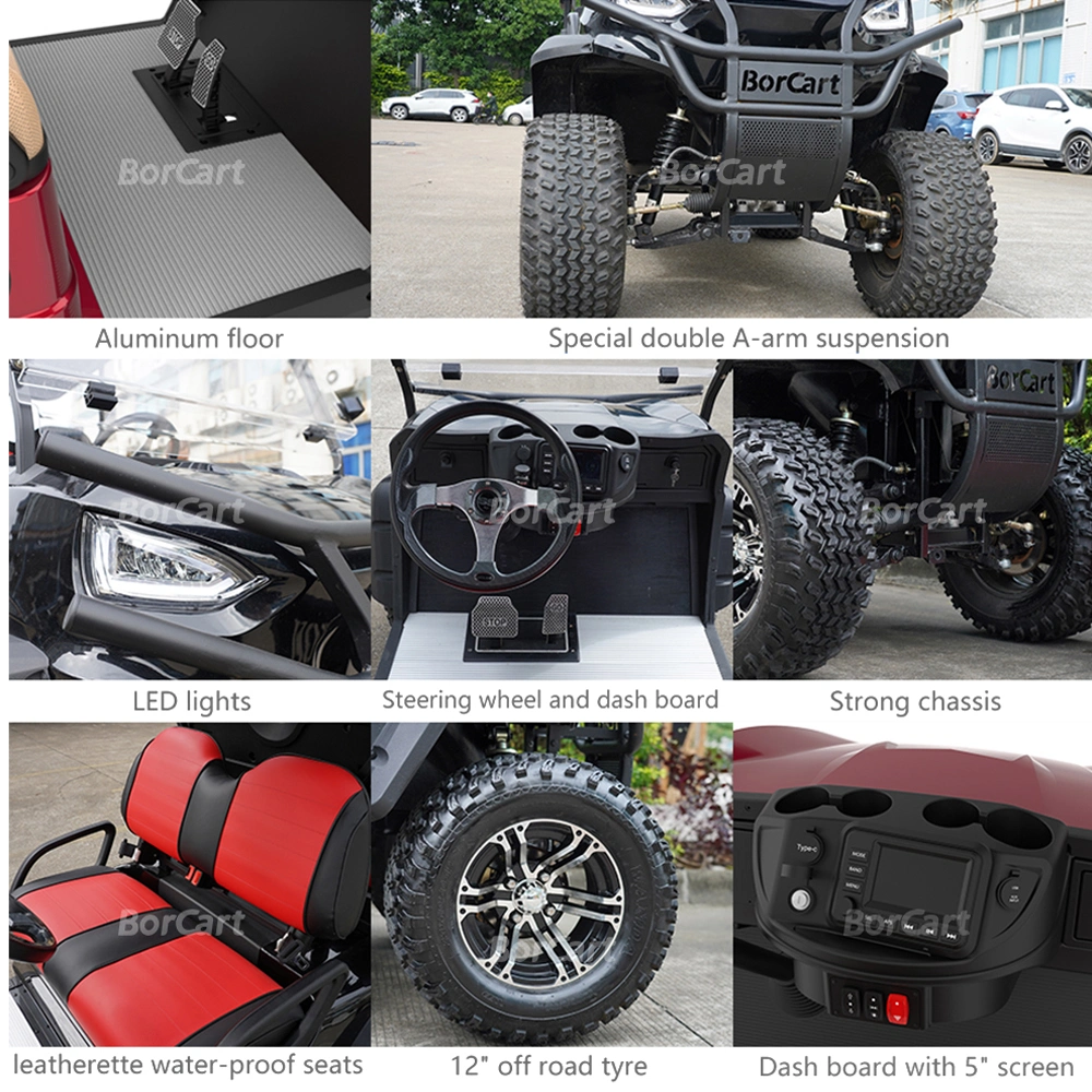 Chinese 72V Electric Golf Cart 4 Seater 7kw Lithium off Road Golf Cart Hunting Golf Buggy