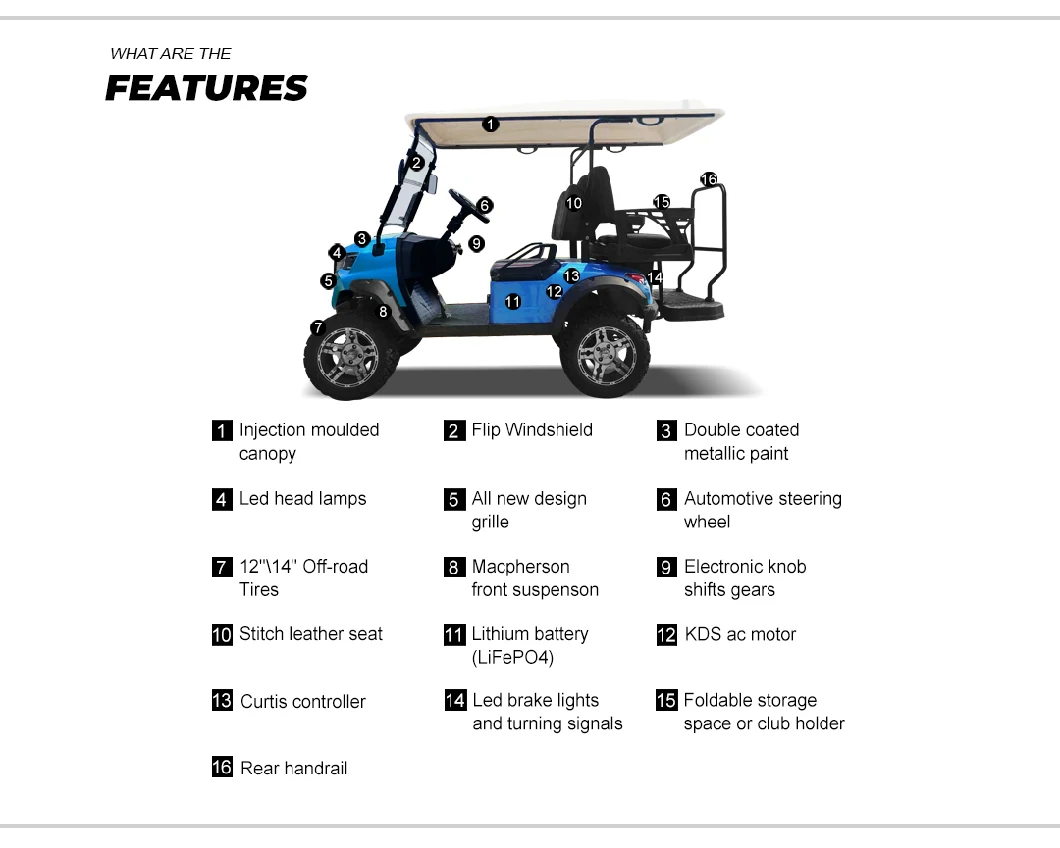 Super Quality Golf Cart Hunting 2+2 Seats Forge H2+2 Electric Golf Car