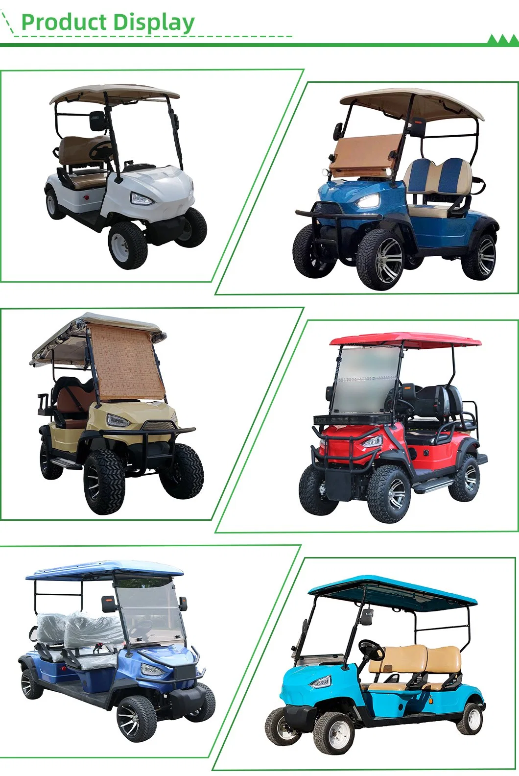 Multifunctional Resort 6 Person Electric Sightseeing Golf Cart