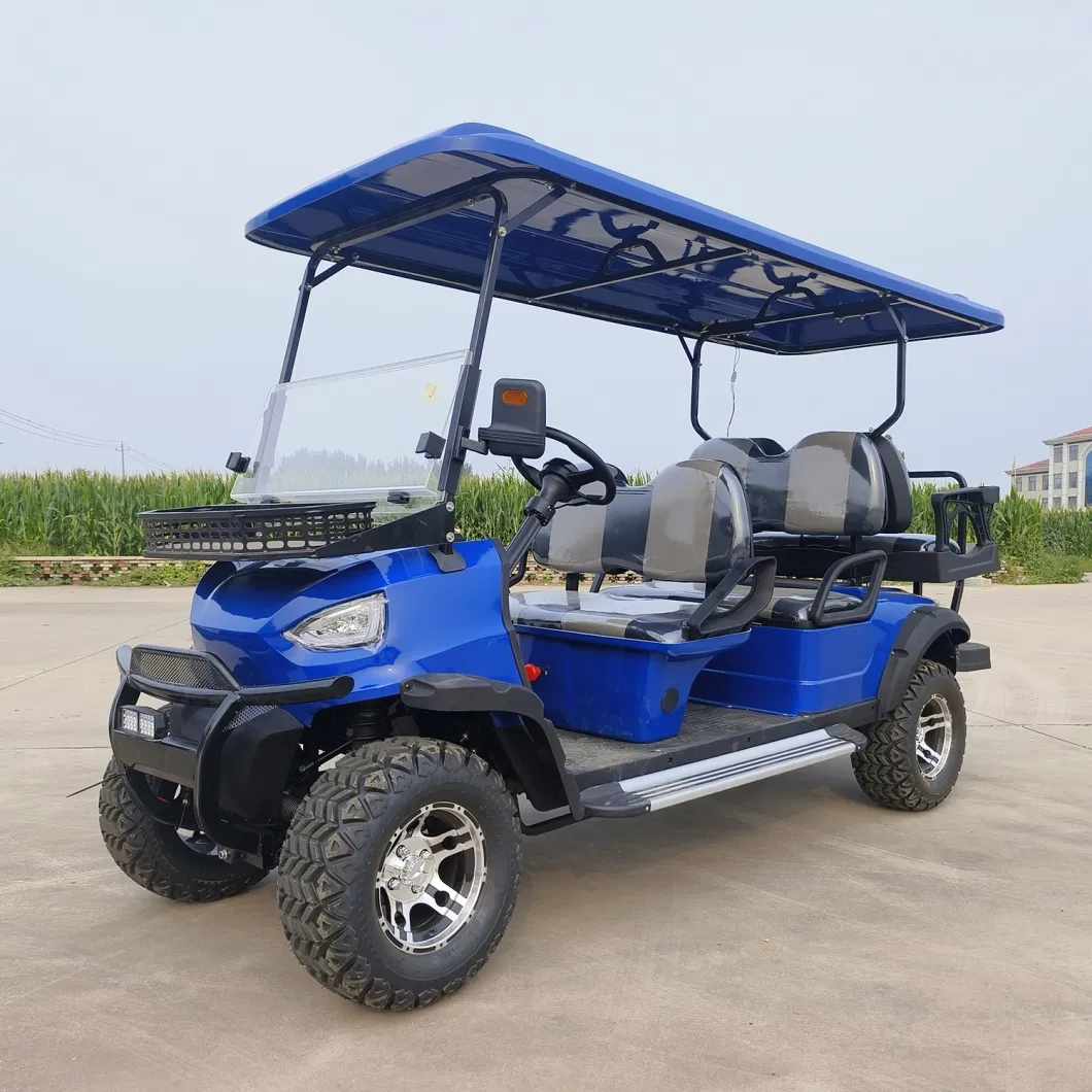 60V Lithium Battery 6 Seater Electric Hunting Lifted Golf Cart for Golf Clubs