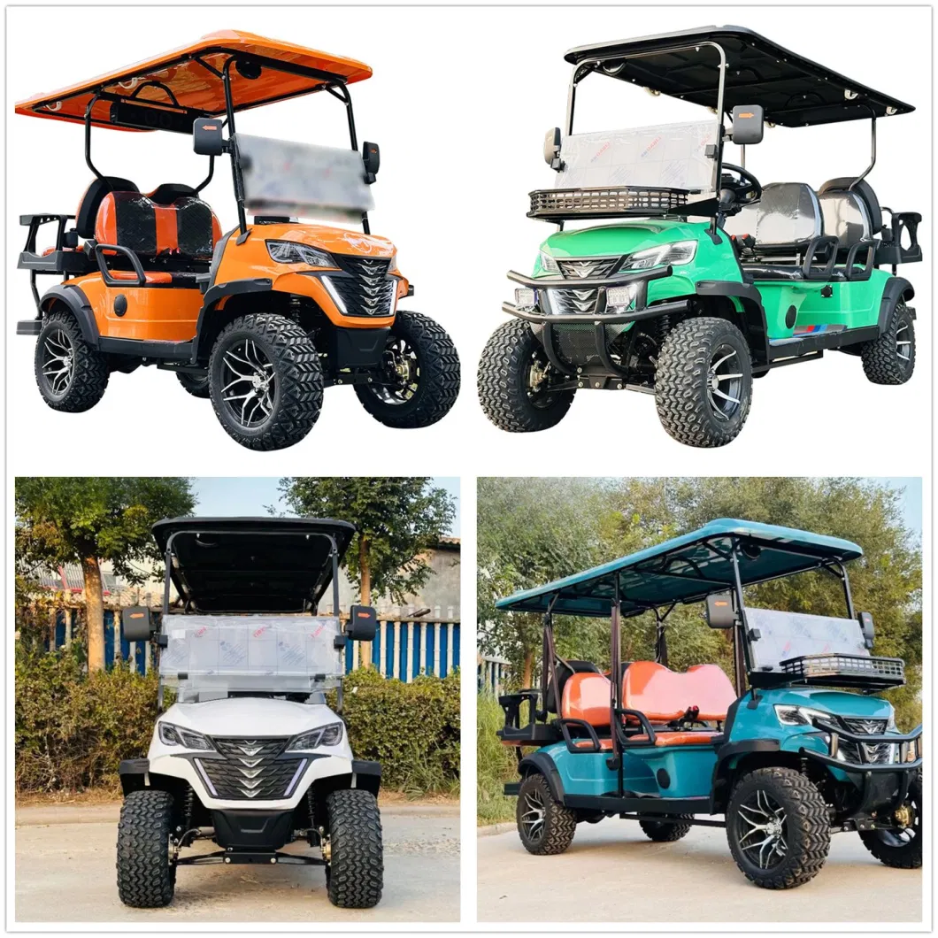 New Design Golf Cart Hunting Car with Bumper 2 Seat Electric No-Lifted Golf Cart for Sightseeing Club