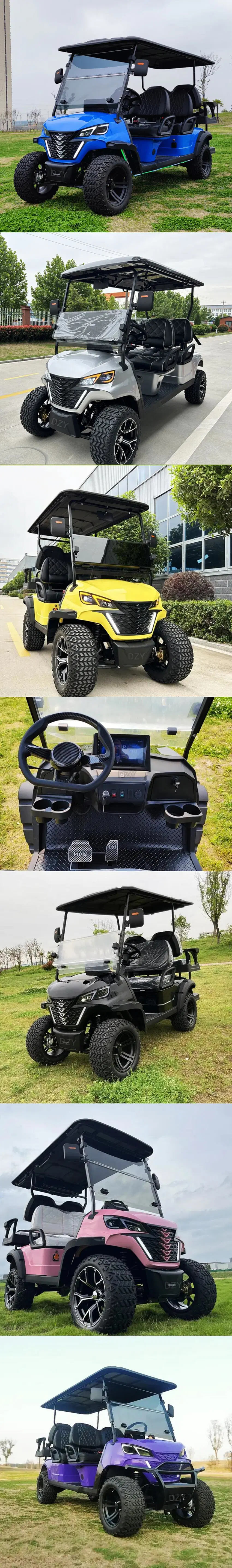 New Arrival 6 Seater Street Legal Front Rear Axles Electric Import Evolution Jeep Golf Cart From China