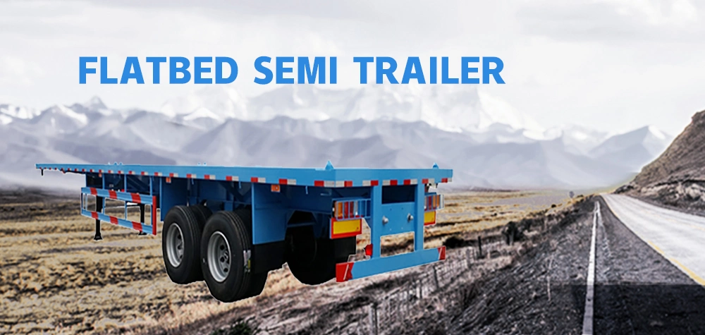 Luen 2 Wheel Utility Trailer 45FT Flatbed Containertrailer Truck with Container Lock with 3 Axle Folding Cargo Container Semi Trailer Dump Tipper/Tipping Truck