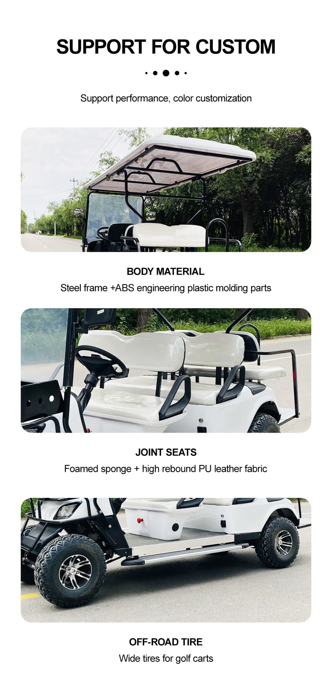 Columbia Brazil Hot Sale Six Seater Carrito De Golf Golf Carro Antique Classic Performance Golf Carts 60V White Electric Golf Cart for Sale