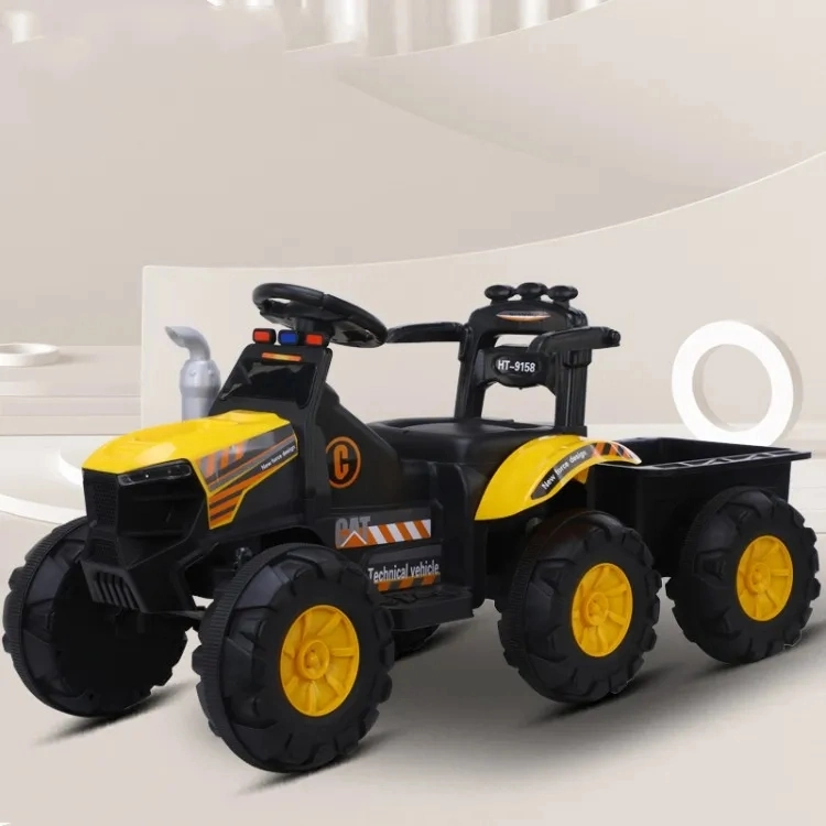 Children&prime;s Electric Tractor Toys Electric Engineering Car Can Sit People with 6 Wheels