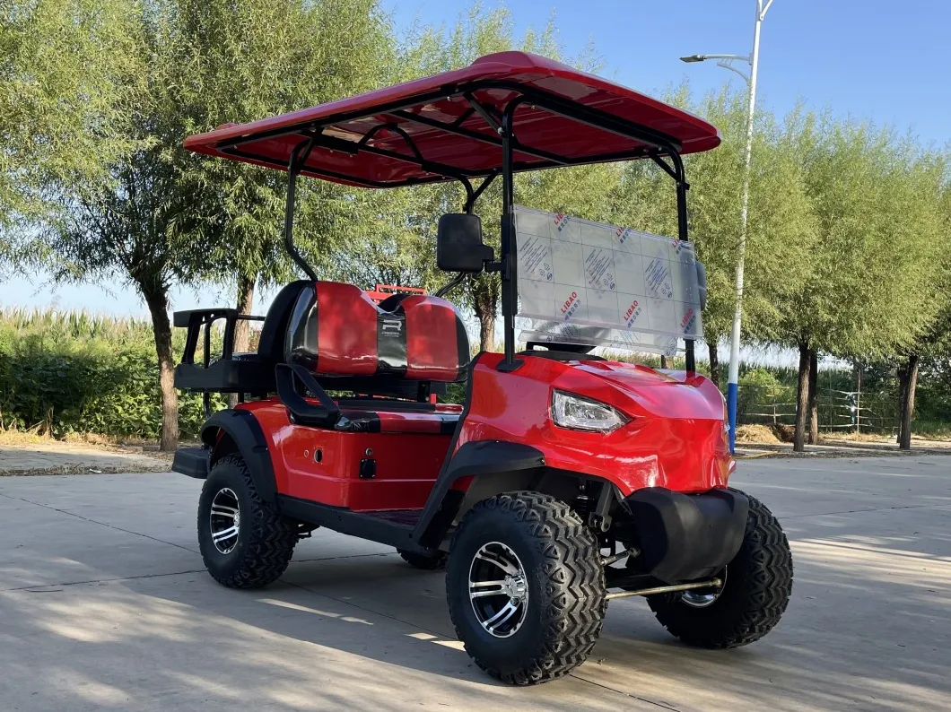High Quality 4000W 60V Solar Electric Golf Cart 4 Wheels Scooter Custom Folding Electric off Road 6 People Sightseeing Vehicle Golf Cart