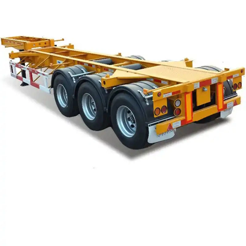 Factory Direct Sale Utility Vehicle 50tons 3 Axles Container Chassis 40FT Skeleton Semi Trailer Truck with 12units Twist Lock