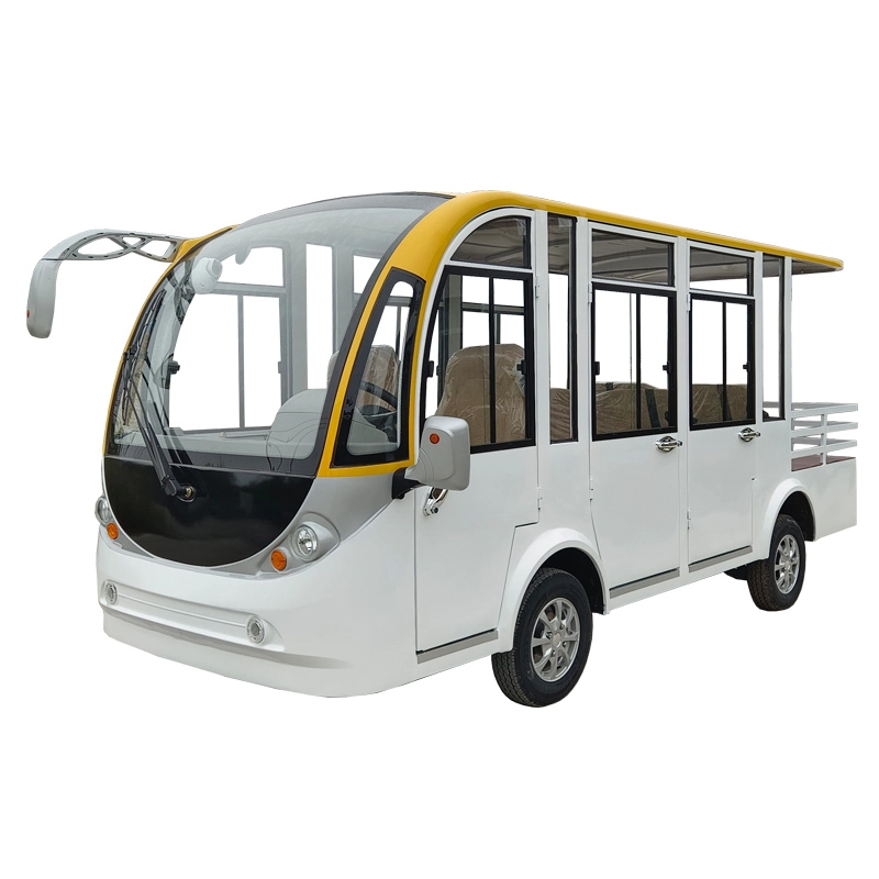 Electric Winter Tourist Car Sightseeing Tour Bus Golf Cart of Three Rows of 8-Seat Buses with Doors Keep Warm in Winter