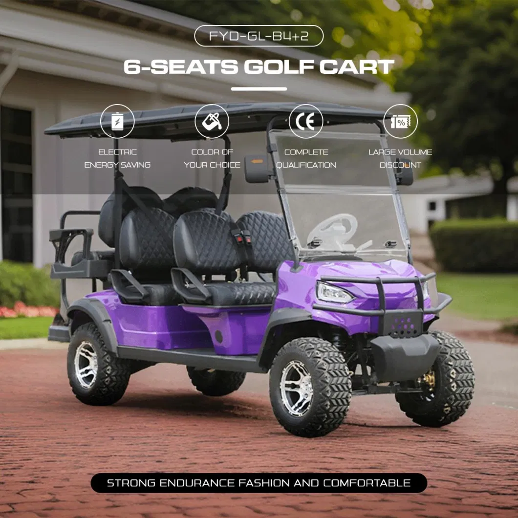 Manufacturer 6 People Modified Utility Battery Power 4 2 Seat Electric Golf Cart for Sale