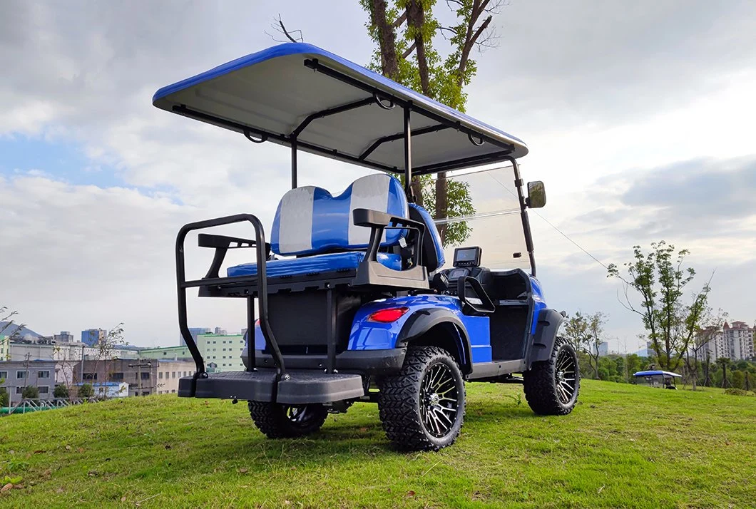 China 72V Lithium Battery 7kw AC Motor Green Color Street Ready Electric Lift 4 Seater off Road Golf Cart for Sale