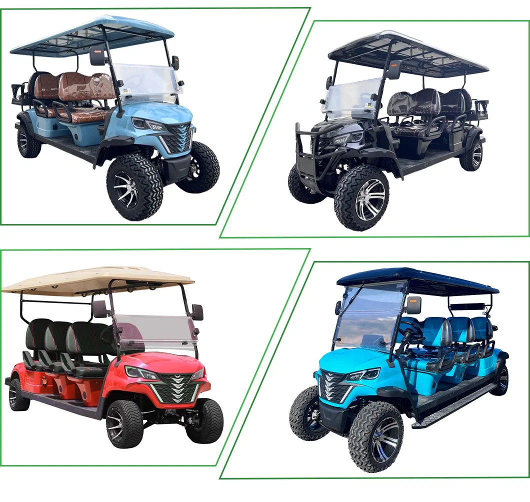 Utility Lifted Golfcarts Upgraded Two-Tone Diamond Seating 4 Passenger Electric Golf Cart
