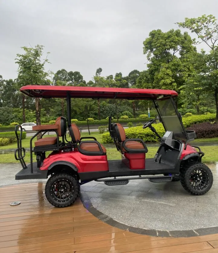 OEM Wholesale 6 Seater Electric Utility Golf Cart Lifted Golf Cart 4 Wheel Disc Brake 10 Inch TFT IP66 Carplay Display Golf Cart