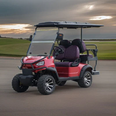 4 persone 60V Electric sollevamento Caccia Golf Cart 5kw AC Moto fuoristrada Red Buggy con batteria al litio