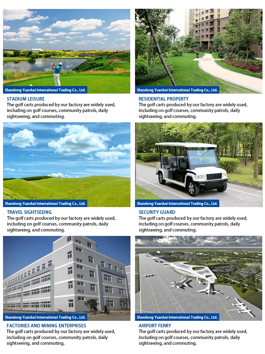 48V60V72V Lithium Battery Comfortable Electric Golf Cart &amp; Golf Buggy Resort Hotel Airport Cart Bus Villas 2+2 Seaters Golf Trolley