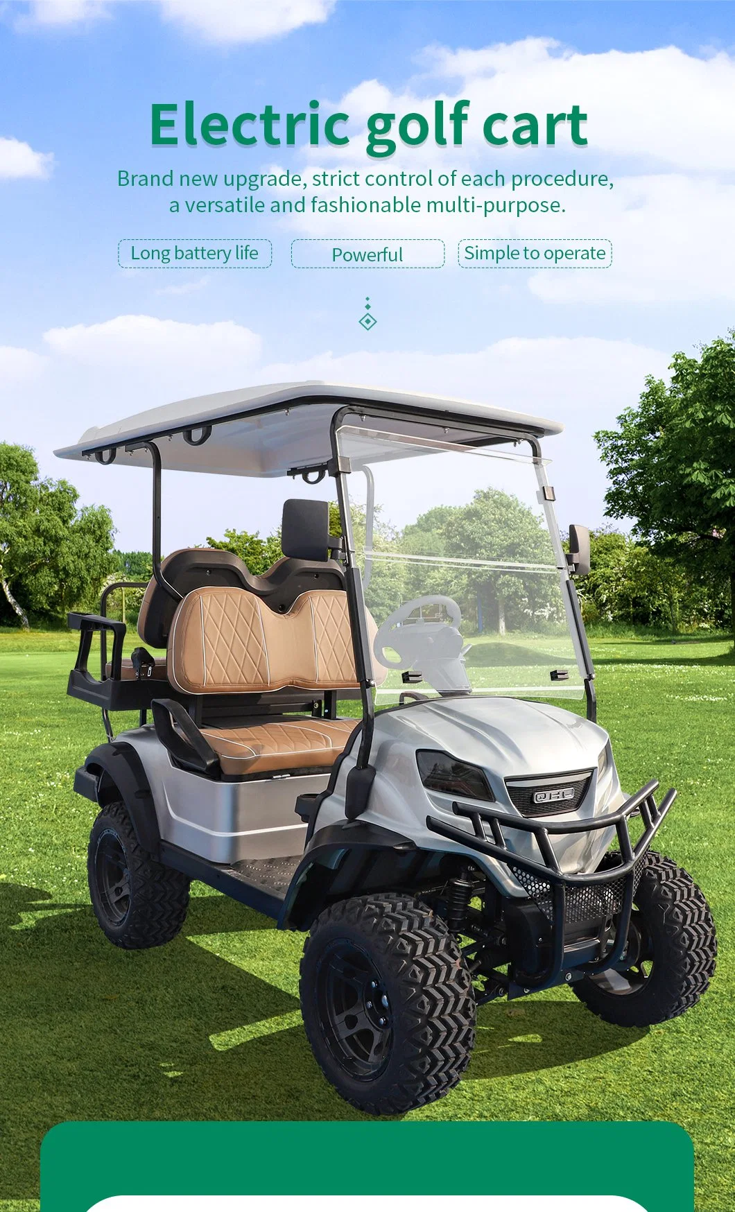 New 4 Seater Passenger Wholesale 4 Wheel Best Lithium Battery Electric Hunting Golf Cart Buggy Car