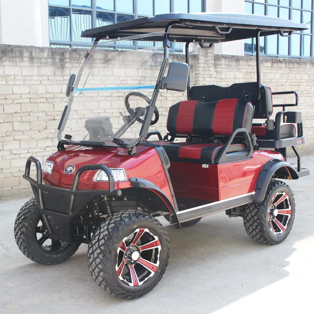China Golf Cart Manufactures Electric Powered 4 Seater Club Car Buggy with off-Road Tyres