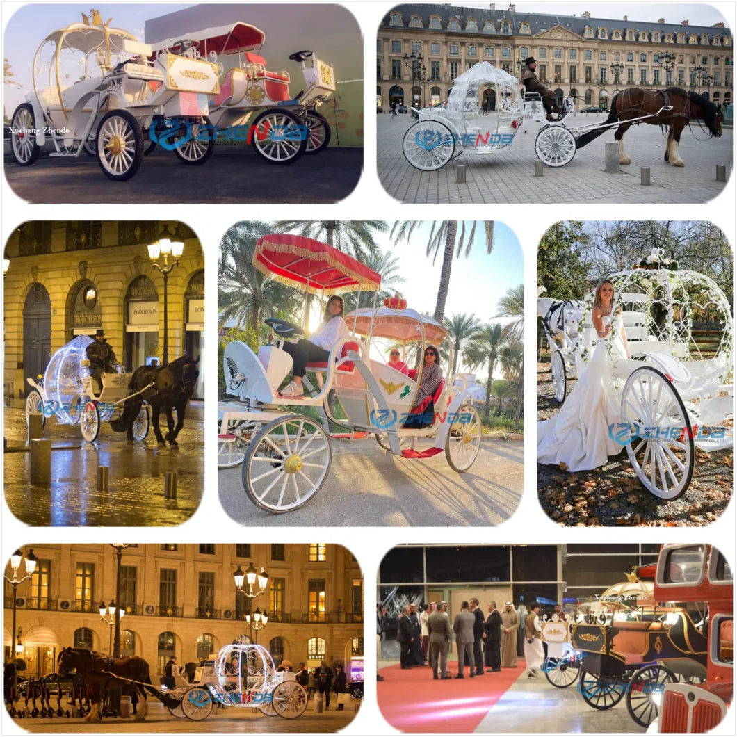 2023 Classical Royal Horse Carriage Luxury Wedding Air Condition Cinderella Comfortable European Family Tourist Electric Vehicle