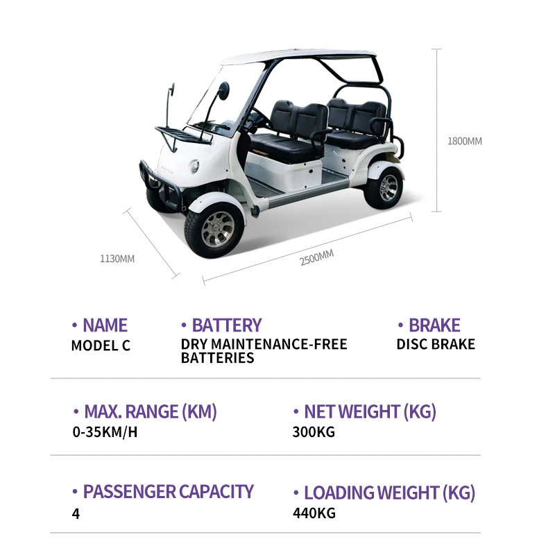 New Arrival 4 Seater Elevated Golf Cart Custom High Quality Golf Cart