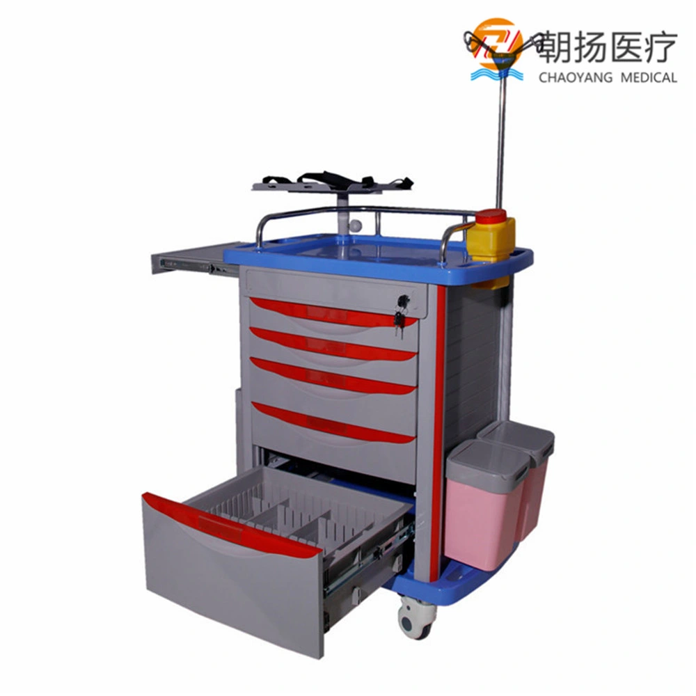 China Manufacture Medical Hospital Emergency Trolley Medical Nursing Crash Cart in Stock