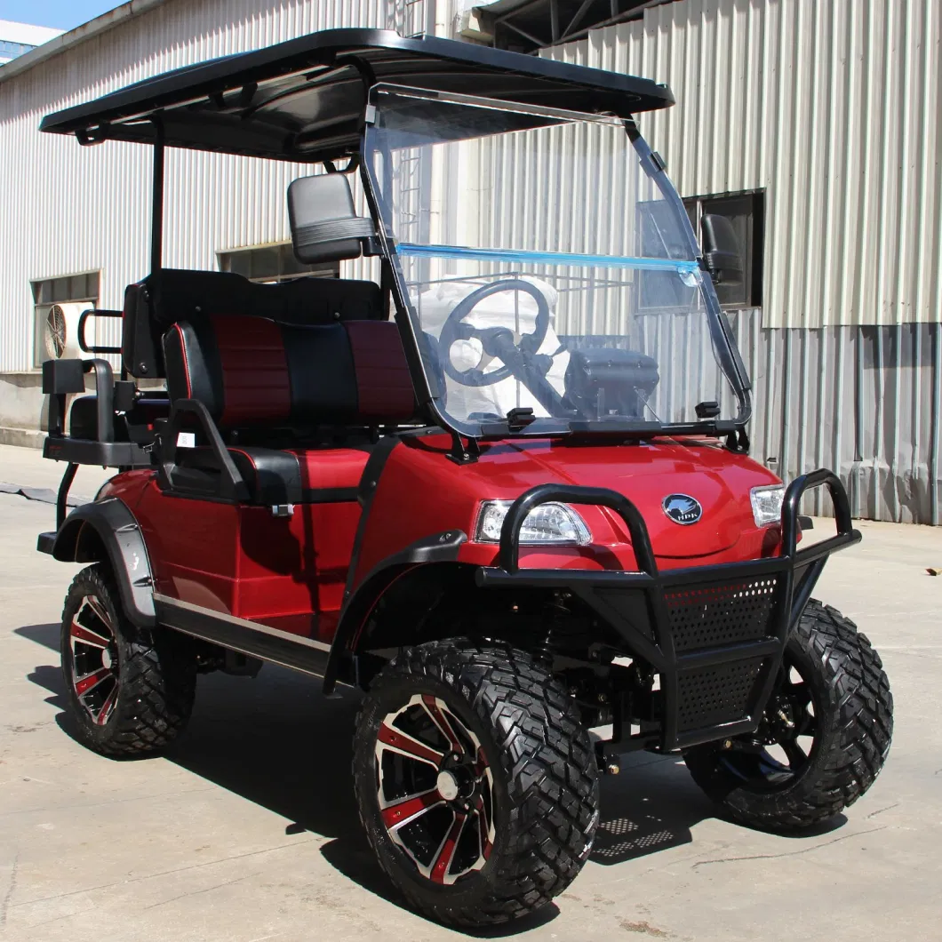 China Golf Cart Manufactures Electric Powered 4 Seater Club Car Buggy with off-Road Tyres