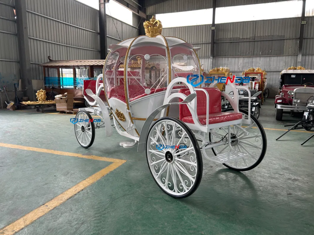 2023 Classical Royal Horse Carriage Luxury Wedding Air Condition Cinderella Comfortable European Family Tourist Electric Vehicle