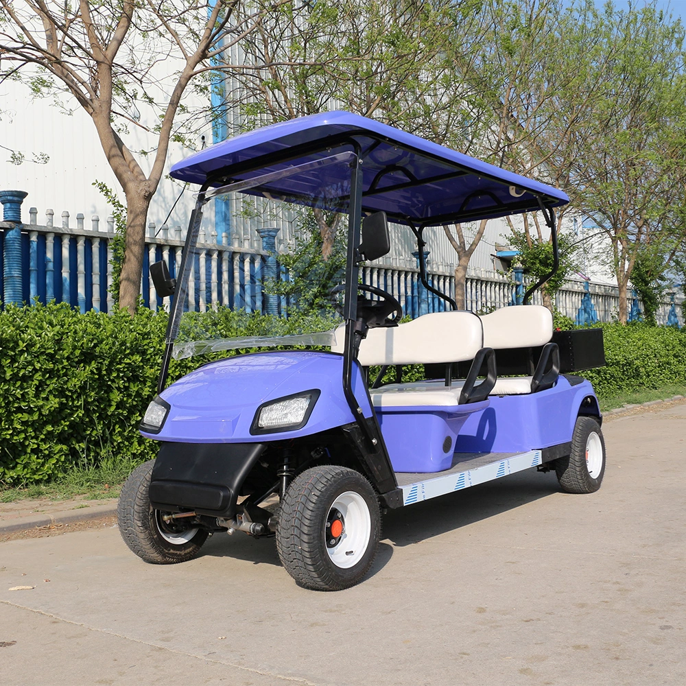 4 Seats Blue Electric Golf Sightseeing Car for Hotel and Resorts