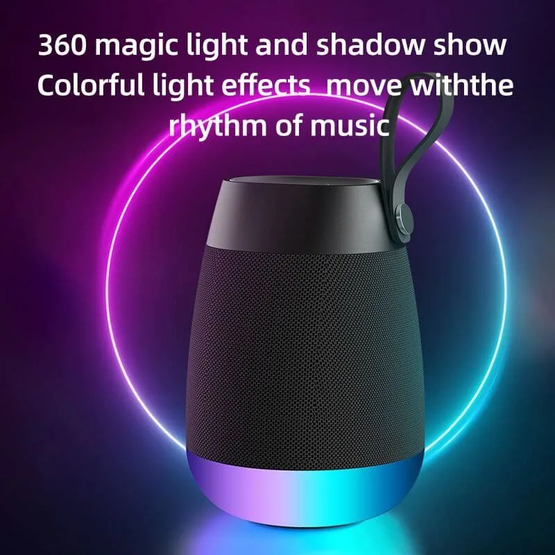 Bluetooth Speaker with RGB LED Light for Camping with Silicon handle