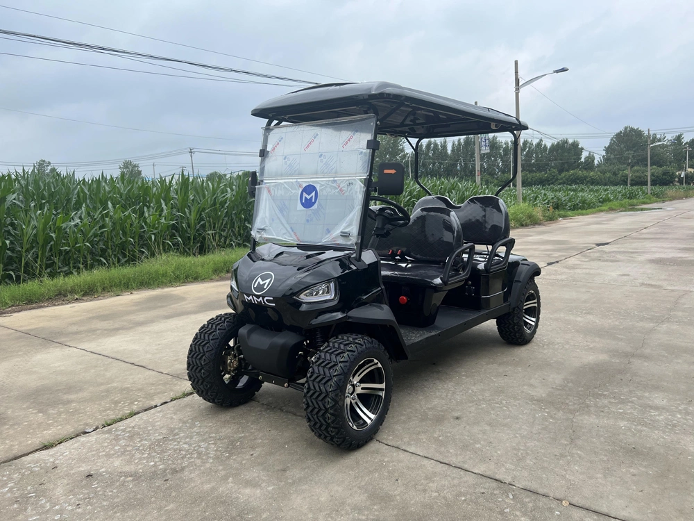 Custom Color Logo Battery Operated 4 Wheel Buggy 4 Seats Seater Hunting Buggy Small Golf Go Car Electric Mini Cart with AC Motor