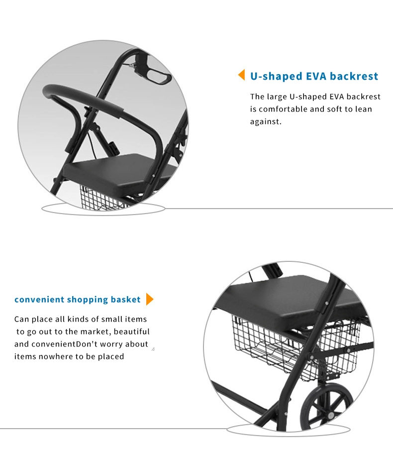 The Elderly Trolley Shopping Cart Shopping Cart Can Sit on a Foldable Scooter Recreational Vehicle Walker Scooter Light