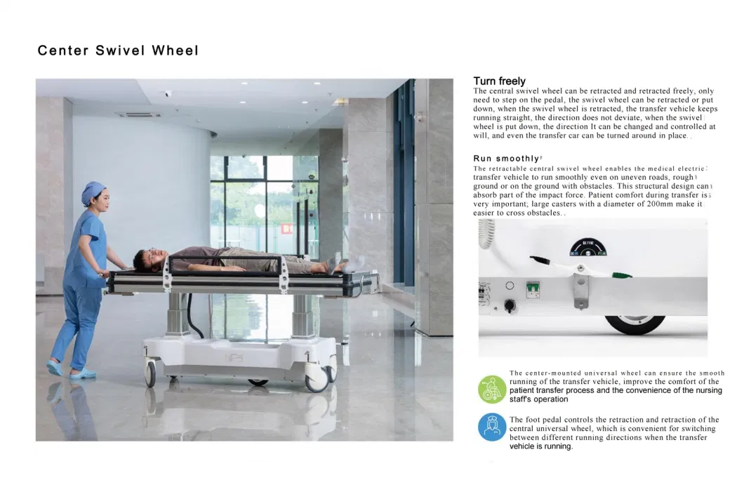 Factory Directly Hot Sales Luxury Operation Room Used Patient Transfer Stretcher Adjustable Connecting Trolley