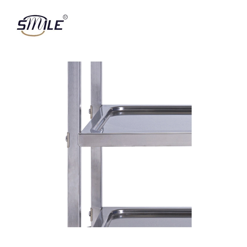 Smile OEM Two Shelves 304 Stainless Steel Trolley Kitchen Trolley Utility Tool Cart