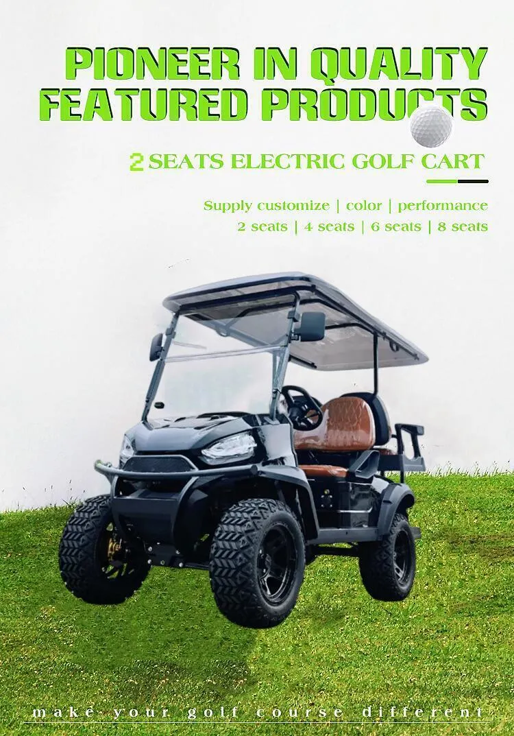 Hunting 7kw 72c Advanced EV Golf Cart Black CE Approved Golf Electric Cart