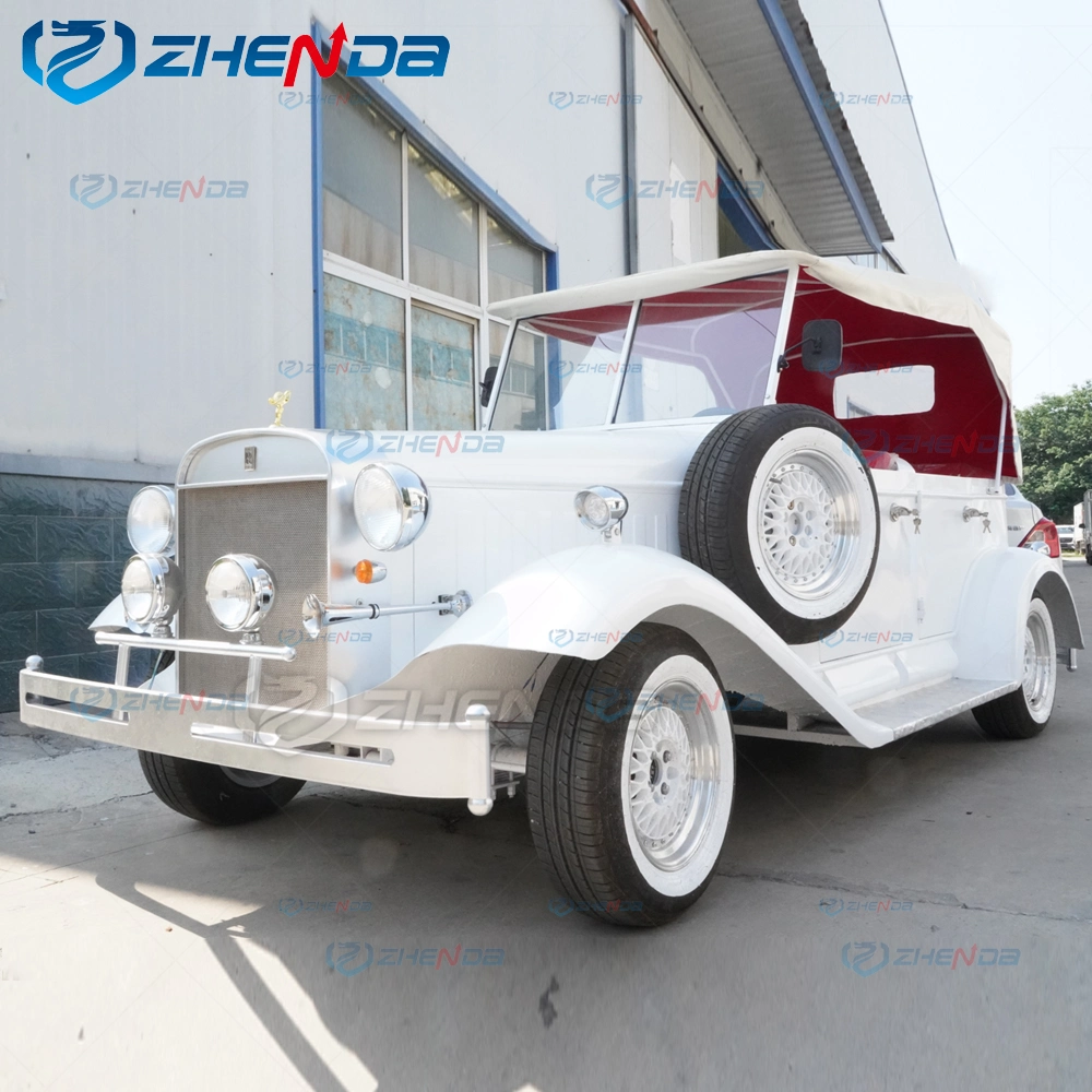 White Antique Retro Classic Car/Customized Electric Wedding-Style Vintage Car/Tourist Sightseeing Buggy Vehicle