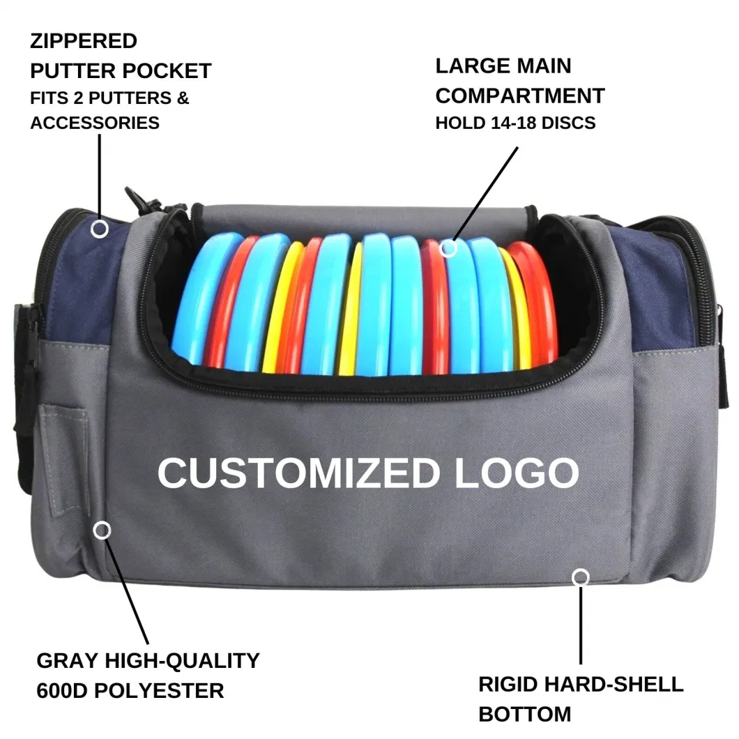 Shuttle Frisbees Disc Golf Sports Bag with Built-in Layered Frisbees Tray, 18-25 Disc Capacity, Adjustable Shoulder Straps