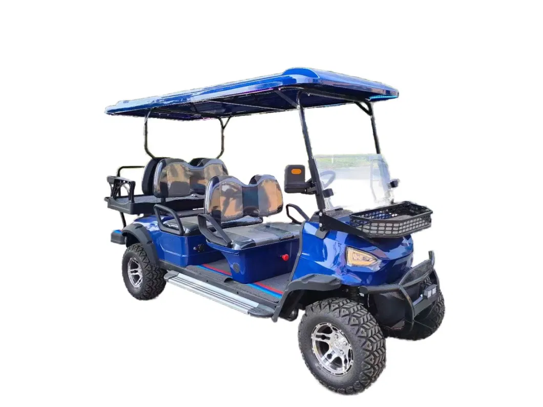 Excellent Performance Street Legal 4 Wheel Vintage 2+2 Seater Blue Electric Golf Cart