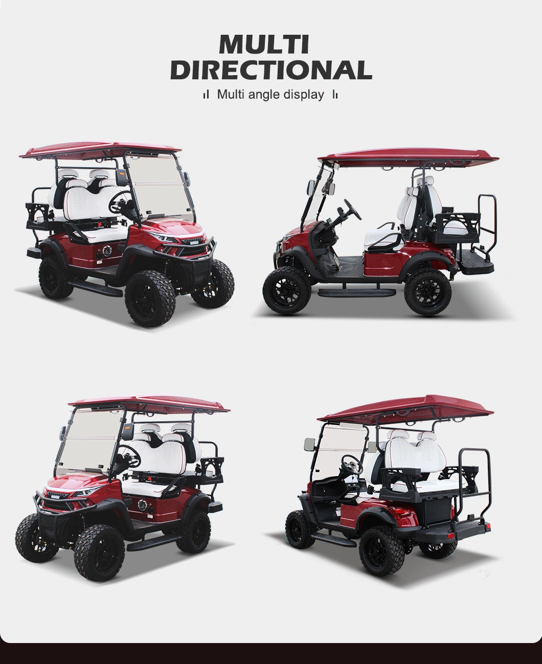 Wholesale Road Approved 2+2 Seats Sightseeing Bus Lifted Electric Hunting Buggy Trolley Golf Carts