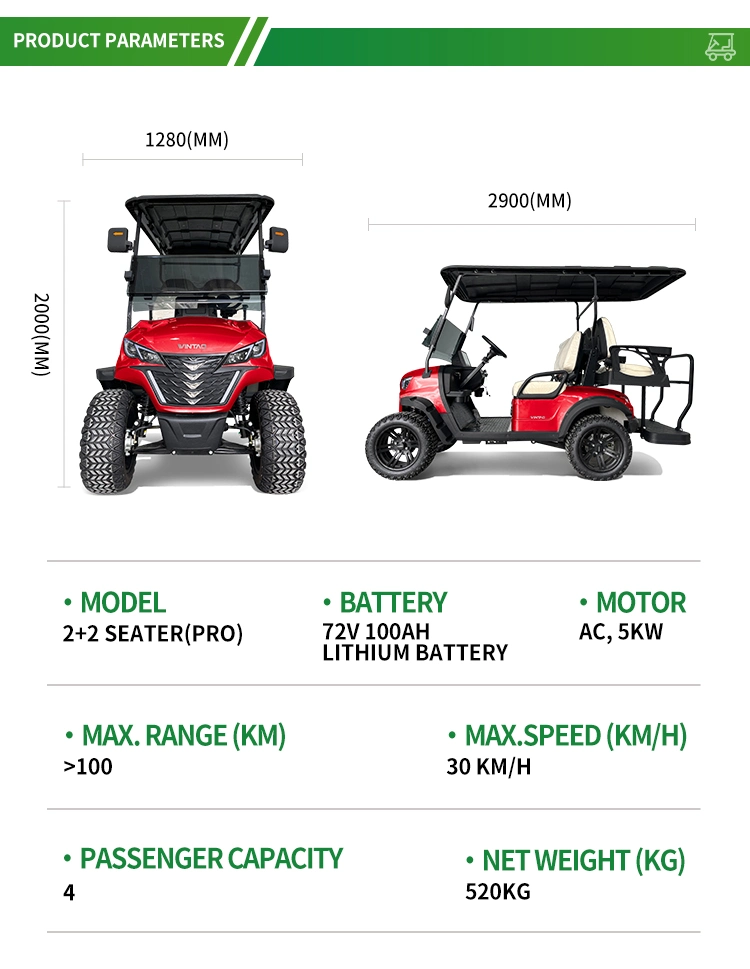2+2 Electric Golf Cart, Aluminum Alloy Wheels Large Mutilple Color Options
