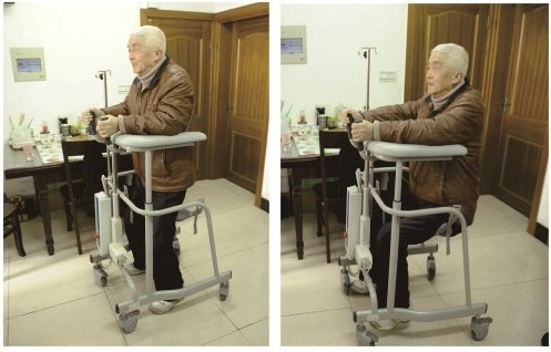 Linak Motor Electric Adjust Aged People Walking Trolley with Wheels
