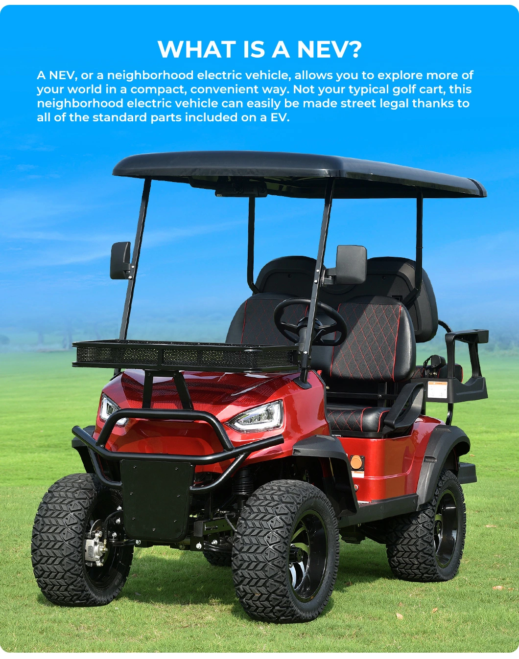 Popular Red Blue 4X4 Electric Off Road Hunting Golf Carts for Sale
