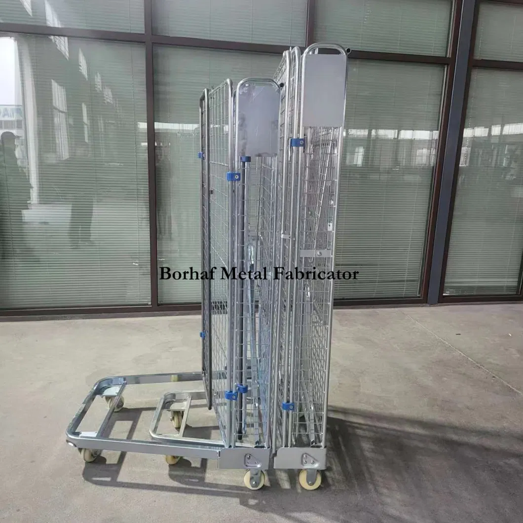 Galvanized Steel Storage Roll Logistics Cage Trolley for Post and Parcel/Supermarket/Laundry