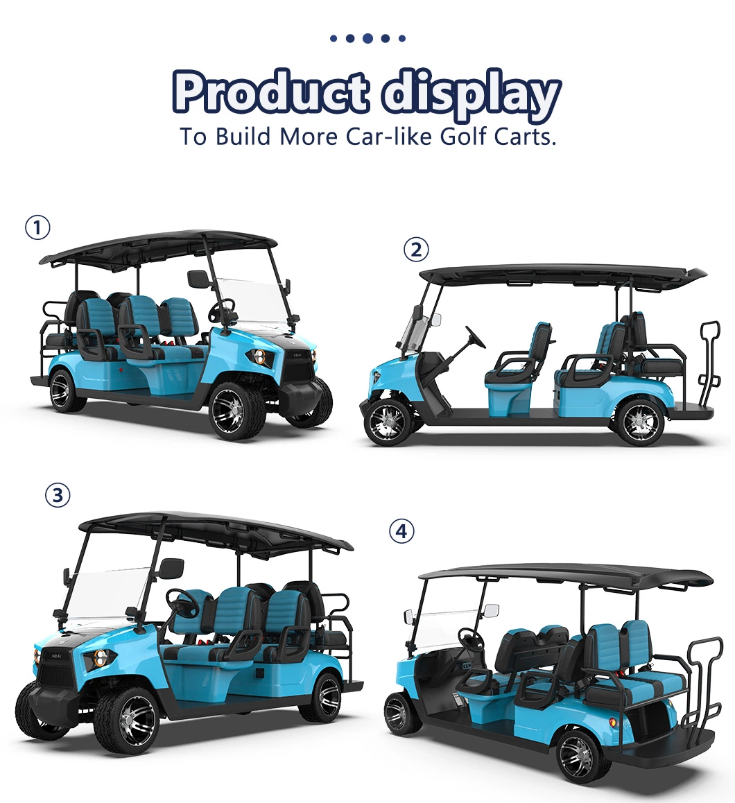 2022 Cost Performance on Road Street Legal Mcpherson Independent Suspension LED Lights 6 Seats Electric Golf Carts