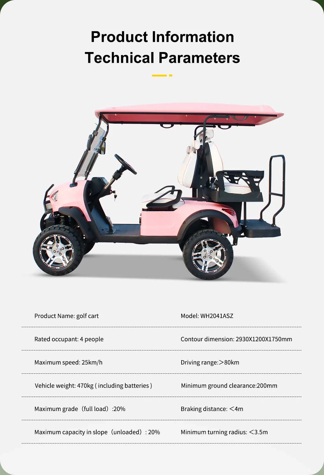 Wholesale Street Legal 2+2 Seater Lithium Battery Electric Hunting Trolleys Golf Cart