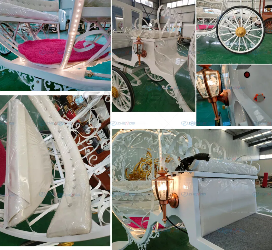 OEM European Royal Family Horse Carriage Mini Garden Car Electric Operated Princess Style Carriages Cart Can Customized