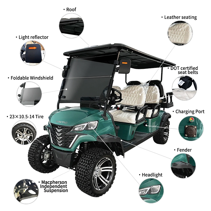 Wintao 4+2 Seater Buggy AC Motor off Road Electric Golf Cart